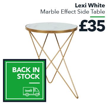 Lexi White Marble Effect Side Table